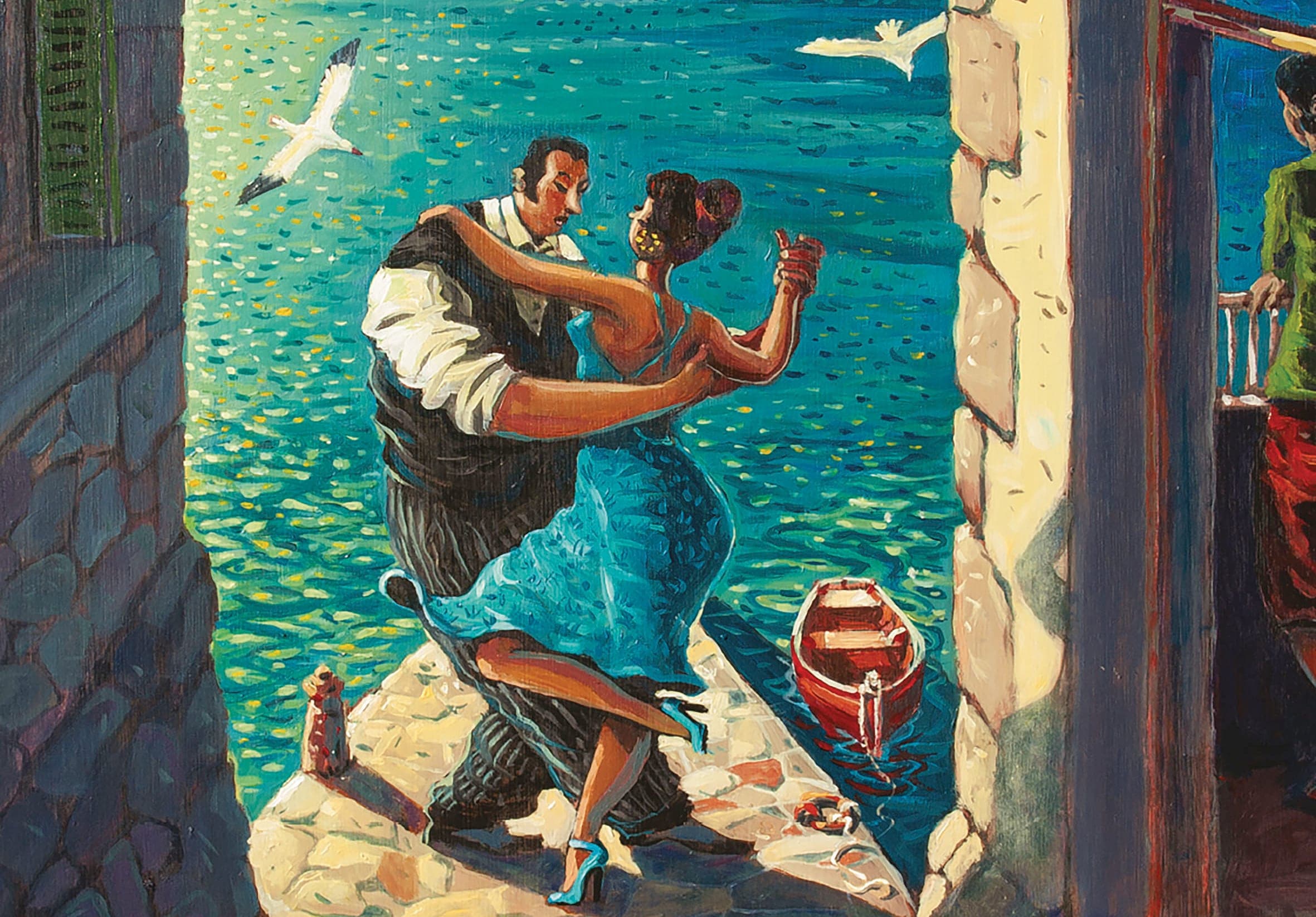 Tango par la côte, illustration d'un couple dansant le tango à Roscoff