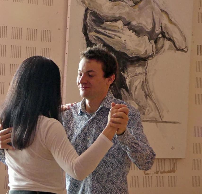 Club photo, couple dansant le tango