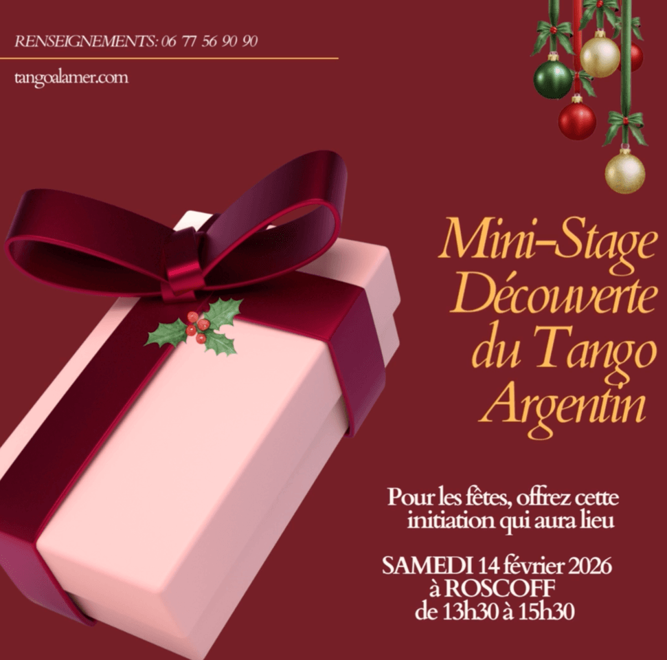 Danseurs de tango et décors de Noël